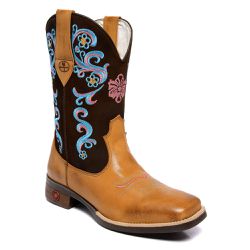 Bota Texana Feminina Latego Whisky Nobuck Cafe Bic... - Caminhos da Roça