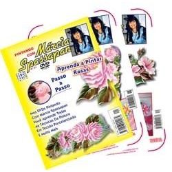 DVD Pintando Rosas + 2 Apostilas Florais - 567 - Loja da Márcia Spassapan | Tudo para Artesanato