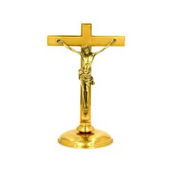 Crucifixo de Mesa Dourado - OL.103 - Loja Da Paróquia - Objetos E Paramentos Litúrgicos