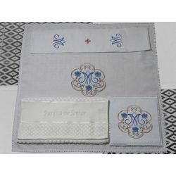 Conjunto De Alfaias Litúrgicas Para Altar Bordado ... - Loja Da Paróquia - Objetos E Paramentos Litúrgicos