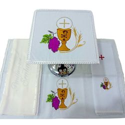 Conjunto De Alfaias Litúrgicas Para Altar Bordado ... - Loja Da Paróquia - Objetos E Paramentos Litúrgicos