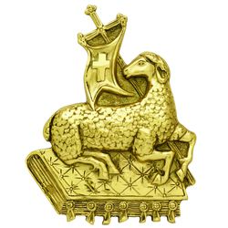 Aplique Cordeiro C/ Bíblia - Pequeno - OL.569 - Loja Da Paróquia - Objetos E Paramentos Litúrgicos