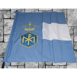 Bandeira Mariana Forrada - 096.01C - LOJA DA PARÓQUIA - OBJETOS E PARAMENTOS LITÚRGICOS