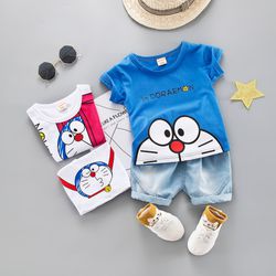 Conjunto infantil verão desenhos animados gato - 6... - Loja Modelo