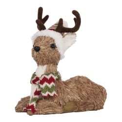 Rena Com Cachecol E Gorro 24cm Cromus Natal - 3496 - BARBIZAN DECORE