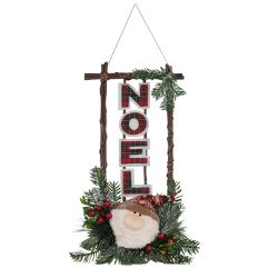 Enfeite Arranjo Placa Noel Em Madeira 50x26cm - 3... - BARBIZAN DECORE