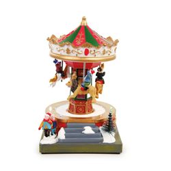 Vila Natalina Carrossel Musical Com Movimento E Lu... - BARBIZAN DECORE