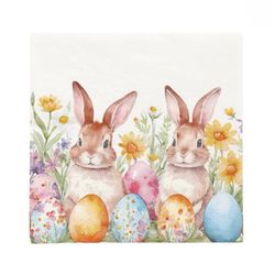 Guardanapo De Papel Pascoa Coelhos Ovinhos Florido... - BARBIZAN DECORE