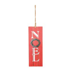 Enfeite Pendurar Placa Noel Vermelha 23cm - 36843 - BARBIZAN DECORE
