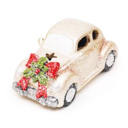 Fusca Com Guirlanda Resina Ouro Vermelho Cromus - ... - BARBIZAN DECORE