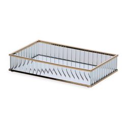 Bandeja em Vidro Canelado Espelhada Dourada 23cm -... - BARBIZAN DECORE