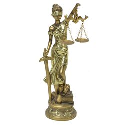 Escultura Resina Dama Da Justiça Dourada 24cm Espr... - BARBIZAN DECORE