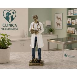 Escultura Decorativa Medico Veterinário Em Resina ... - BARBIZAN DECORE