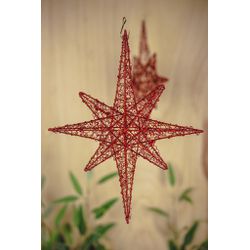  Estrela Pendente Decorativa Vermelha Natal 35cm -... - BARBIZAN DECORE