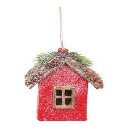 Casinha Decorativa Vermelha Telhado Pinha Decoraçã... - BARBIZAN DECORE