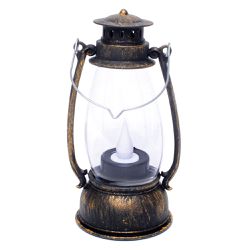 Mini Lanterna Led Decorativa Preto e Dourado - 346... - BARBIZAN DECORE