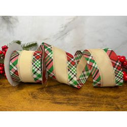 Fita Cru Borda Xadrez Vermelho e Verde 6,3cmx9,14m... - BARBIZAN DECORE