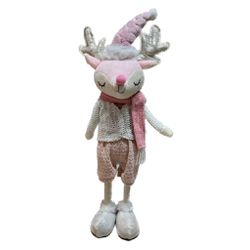 Boneco Decorativo Natal Rosa e Branco 38cm - 36288 - BARBIZAN DECORE