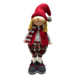 Boneco De Natal Em Pé Vermelho E Xadrez 50cm - 363... - BARBIZAN DECORE