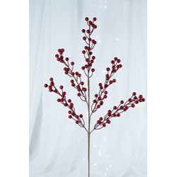 Galho Natalino Decorativo Berry Vermelho 74cm - 36... - BARBIZAN DECORE