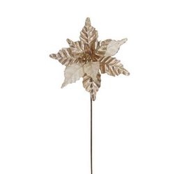 Flor Natalina Poinsetia Rose e Champagne 25cm - 36... - BARBIZAN DECORE