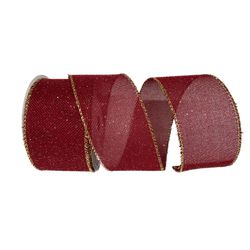 Fita Decorativa 6,3cm Vermelha Brilho Dourado 9,14... - BARBIZAN DECORE