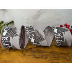 Fita Natalina Aramada 6,3cm Prata Joy Hoho 9,14m -... - BARBIZAN DECORE