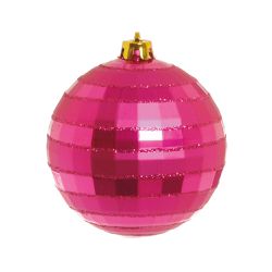 Bola Rosa Brilho Texturizada 8cm 4 unidades - 3651 - BARBIZAN DECORE