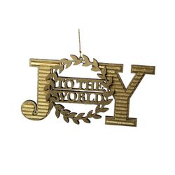 Enfeite Pendente Natalino Joy Dourado Madeira Árvo... - BARBIZAN DECORE