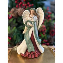 Anjo Decorativo Em Resina Com Guirlanda 26cm Decor... - BARBIZAN DECORE