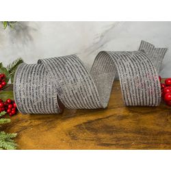 Fita Natalina Aramada 6,3cm Prata Com Brilho 9,14m... - BARBIZAN DECORE