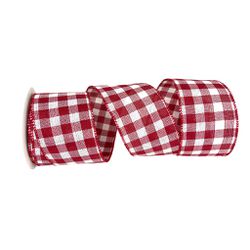 Fita Aramada Natal 6,3cm Xadrez Vermelho E Branco ... - BARBIZAN DECORE