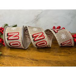 Fita Natalina Aramada 6,3cm Noel Floco de Neve Beg... - BARBIZAN DECORE