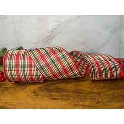 Fita Natalina Aramada 10cm Xadrez Vermelha E Verde... - BARBIZAN DECORE