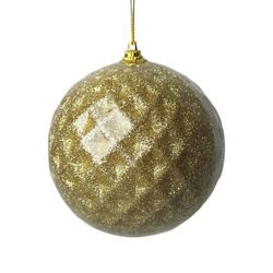 Jogo 3 Bolas Decoradas Dourada Brilho Envelopado 1... - BARBIZAN DECORE