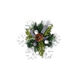 Enfeite Natalino Pendente Floco de Neve Branco com... - BARBIZAN DECORE