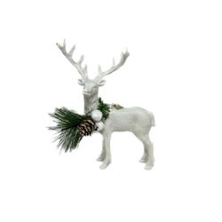Enfeite Natalino Pendente Rena Branca 14cm - 38772 - BARBIZAN DECORE
