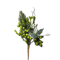 Galho Berry Verde e Branco Enfeite P/ Árvore de Na... - BARBIZAN DECORE