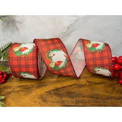 Fita Natalina Aramada 6,3cm Xadrez Vermelho Pássar... - BARBIZAN DECORE