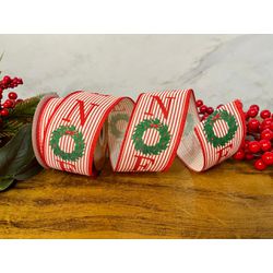  Fita Natalina Aramada 6,3cm Noel Listra Guirlanda... - BARBIZAN DECORE