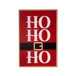 Quadro Decorativo Natal MDF Hohoho Vm/Br 30x20cm -... - BARBIZAN DECORE