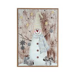 Quadro Decorativo Natal MDF Boneco de Neve 34x24cm... - BARBIZAN DECORE