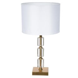 Abajur em Metal Dourado com Cristal 52cm - 40111 - BARBIZAN DECORE