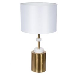 Abajur em Metal Dourado com Mármore Branco 52cm - ... - BARBIZAN DECORE