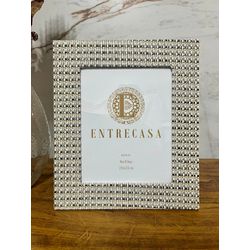 Porta Retrato Mdf Trama Tecido com Detalhes 20x25c... - BARBIZAN DECORE