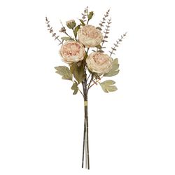 Buquê Peonia Ramalhete c/ Fita Creme Outono 60cm -... - BARBIZAN DECORE