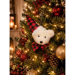 Penduricalho Urso Polar Enfeite De Natal Decoração... - BARBIZAN DECORE