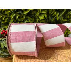 Fita Natalina Rosa e Branco Natal 6,3cmx9,14m - 41... - BARBIZAN DECORE