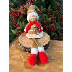 Boneco de Natal Menina Sentado GingerBread 37cm - ... - BARBIZAN DECORE