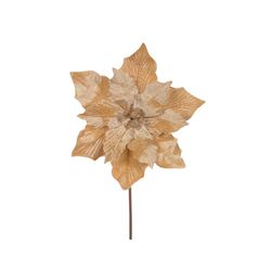 Flor Natalina Poinsetia Champagne Veludo - 41843 - BARBIZAN DECORE